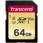 Фото - Transcend Карта пам’яті Transcend 64GB SDHC C10 UHS-I R95/W65MB/s (TS64GSDC500S)