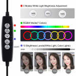 Фото PowerPlant Кольцевая USB RGBW LED лампа Puluz PKT3047B 6.2' + настольное крепление  (PKT3047B)