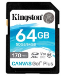 Фото - Kingston  Карта памяти Kingston 64GB SDXC C10 UHS-I U3 R170/W70MB/s (SDG3/64GB)