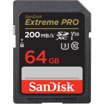 Фото - SanDisk Карта памяти SanDisk SD 64GB C10 UHS-I U3 R200/W90MB/s Extreme Pro V30 (SDSDXXU-064G-GN4IN)