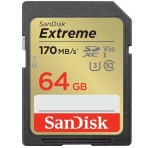 Фото - SanDisk Карта памяти SanDisk SD 64GB C10 UHS-I U3 R170/W80MB/s Extreme V30