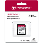 Фото Transcend Карта пам'яті Transcend SD 512GB C10 UHS-I U3 A2 R160/W90MB/s 4K (TS512GSDC340S)