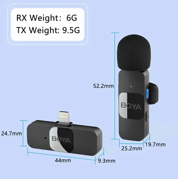 Фото BOYA Мікрофон Boya BY v3 Lightning + Type-C